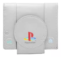 Billetera Bioworld Playstation One Color Grey De Poliéster/poliuterano - 11.5cm X 11cm X 1.5cm