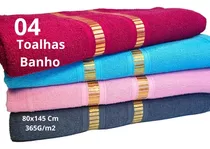 Jogo C/ 4 Toalha De Banho Gigante 80 X 1,45 Toalhão Algodão