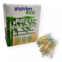 1000un Palitos De Dente De Bambu 6,5cm Individual Eco Inoven