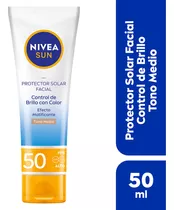 Nivea Protector Facial Sun Control De Brillo Formato Crema Tono Medio 50 Ml Unidad