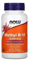 Suplemento Em Cápsula Now  Nervous System Health Methyl B-12 5000 Mcg Vitamina B12 Methyl B-12 5000 Mcg Sabor  Without Flavor Em Pote 90 Un