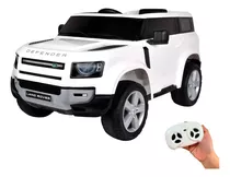 Mini Carro Elétrico Licenciado Land Rover Defender Branca