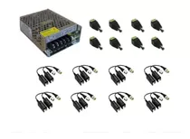 Kit Instalação Câmera 8 Balun Mult Ahd Cvi 8 P4+fonte 12v 5a