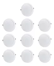 Pack 10 Foco Panel Plafón Led Embutido Redondo 18w Calida