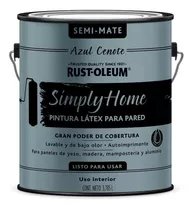 Pintura Látex Lavable Pared Simply Home 3,785 L Rust Oleum Color Azul Cenote Semi Mate