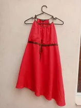 Vestido Rojo Y Marron