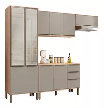 Cocina Modular Bossa Verace Color Habana/gris Color Marrón Claro