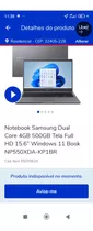  Notebook Samsung Dual Core 4gb 500 Gb Tela Full Hd 15.6 