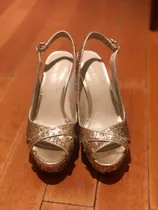 Sandalia Nine West Gliter Con Plataforma N° 37 *leer Bien* 