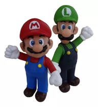 Kit 2 Bonecos Grandes Super Mario Bros E Luigi 23cm Coleção