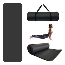 Tapete Yoga Pilates Fitness Antiderrapante Gym 10mm Espesor Color Negro