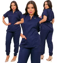 Pijama Cirúrgico Hospitalar Feminino Jogger Scrubs Gabardine