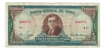 Billete Chile 50.000 Pesos (cinco Mil Cóndores) Remarcado 