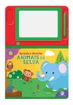 Livro Infantil Capa Super Dura Cartonado Com Lousa Mágica + Caneta De Desenho - Desenhe E Apague - Animais Da Selva Aprenda E Desenhe - Ciranda Cultural