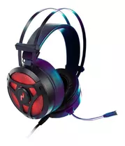 Auriculares Headset Gamer Pc Ps4 Con Microfono Led Noga Onix Play Luces Color Negro Luz Rojo