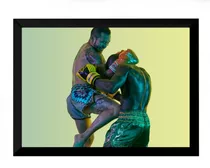 Quadro Decorativo Fotografico Muay Thai Clinch 42x29cm