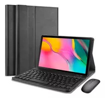 Capa Book + Teclado + Mouse Para Galaxy Tab A 2019 T290 T295