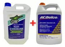 Kit Agua Destilada 5l + Refrigerante Acdelco Rojo 4 Litros