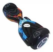 Hoverboard Skate Elétrico Led Bluetooth E Bolsa Galáxia Cor Fogo E Gelo