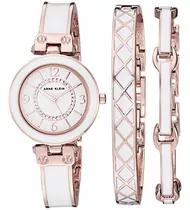 Anne Klein Ak/3296 - Juego De Reloj Y Pulsera Con Detalles 