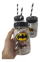 16 Frascos Vasos Batman Personalizados Tapa Sorbete Souvenir