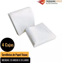 Servilletas De Papel Descartables 33x33  Blancas 4 Cajas 