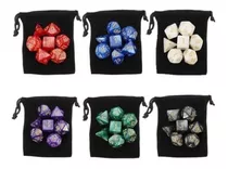 7 Dados Rpg Perolados Tormenta D&d D4 D6 D8 D10 D% D12 D20