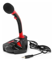Micrófono Gamer Pc Ficha 3.5mm Cable Largo Xtreme Color Rojo Y Negro