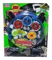 Kit 4 Beyblade Metal Fusion Led Tornado C/arena 2 Lançador