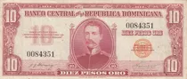 República Dominicana 10 Pesos 1962