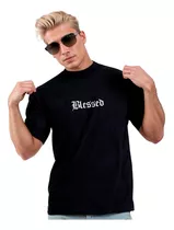 Camiseta Abençoado Oversized Streetwear Trap  P Ao G4