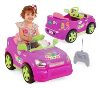 Mini Veiculo Carro Eletrico Rosa C/ Controle Remoto Homeplay