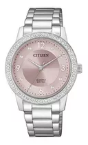 Citizen Quartz Crystal Pink Dial El3090-81x Color De La Correa Plateado Color Del Bisel Plateado Color Del Fondo Rosa