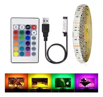 Tira Luz Led Rgb Tv Usb 3 Metros Control Pc Gamer Monitor