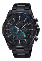 Reloj Casio Edifice Slim Solar Original Hombre Time Square Color De La Correa Negro Color Del Bisel Negro Color Del Fondo Negro