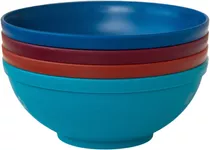 Kit 4 Tigelas Bowls Alimentação Infantil 300ml - Sana Babies Cor Azul Boho