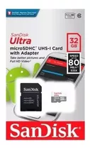 Memoria Micro Sd Sandisk Ultra 32gb Clase 10 A 80mb