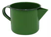 Caneca Leiteira Esmaltada Ágata 12 1l C/ Bico Metallouça Cor Verde