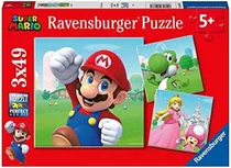  Ravensburger - Super Mario Jigsaw Puzzle, Coleção 3 X 49, 3