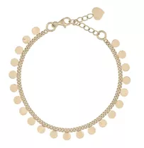 Pulsera Gitana Dorada, Plata 925 Con Baño De Oro