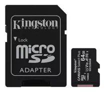 Micro Sd Kingston 64gb Clase 10 100mb/s Canvas