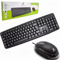 Kit Teclado E Mouse Para Escritório Simples Preto Slim X-cel