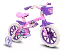 Bicicleta Infantil Cat Rosa Nathor Aro 12 Com Rodinha Menina