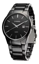 Reloj Curren Calendario Negro Para Hombre Acero Inox Oferta