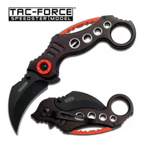 Navaja Táctica Karambit Hoja Curva Filo Liso Acero Tac-force Color Negro