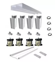 Kit Frente Placard Corredizo Aluminio 3mts 2 Puertas Smart