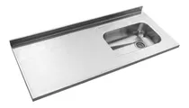 Mesada Acero Inox Johnson 140 Con Bacha Zz52 Lado Derecho