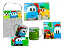 Set Jardin Leo El Camion Toalla Mantelito Servilleta Taza 