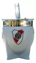 Mate Pampa River Plate + Bombilla + Packaging Exclusivo Color Blanco