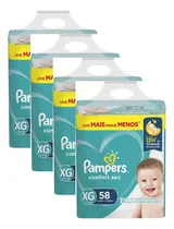 Fraldas Descartável Infantil Pampers Confort Sec Xg Kit C/4